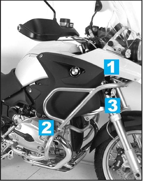 Barra protectora de depósito negra para BMW R 1200 GS (04-07) Hepco & Becker