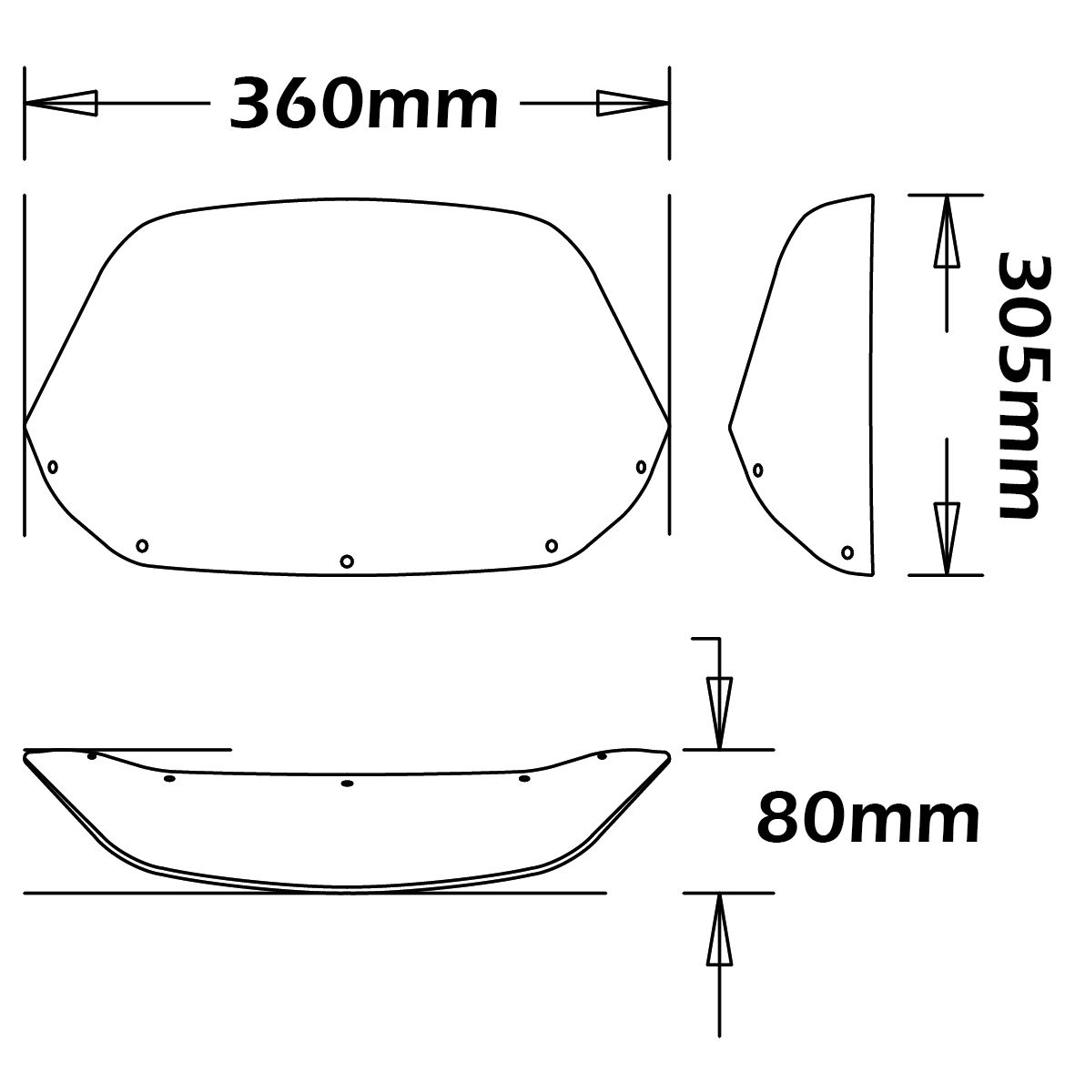 Parabrisas - altura 305 mm para Honda Africa Twin 750