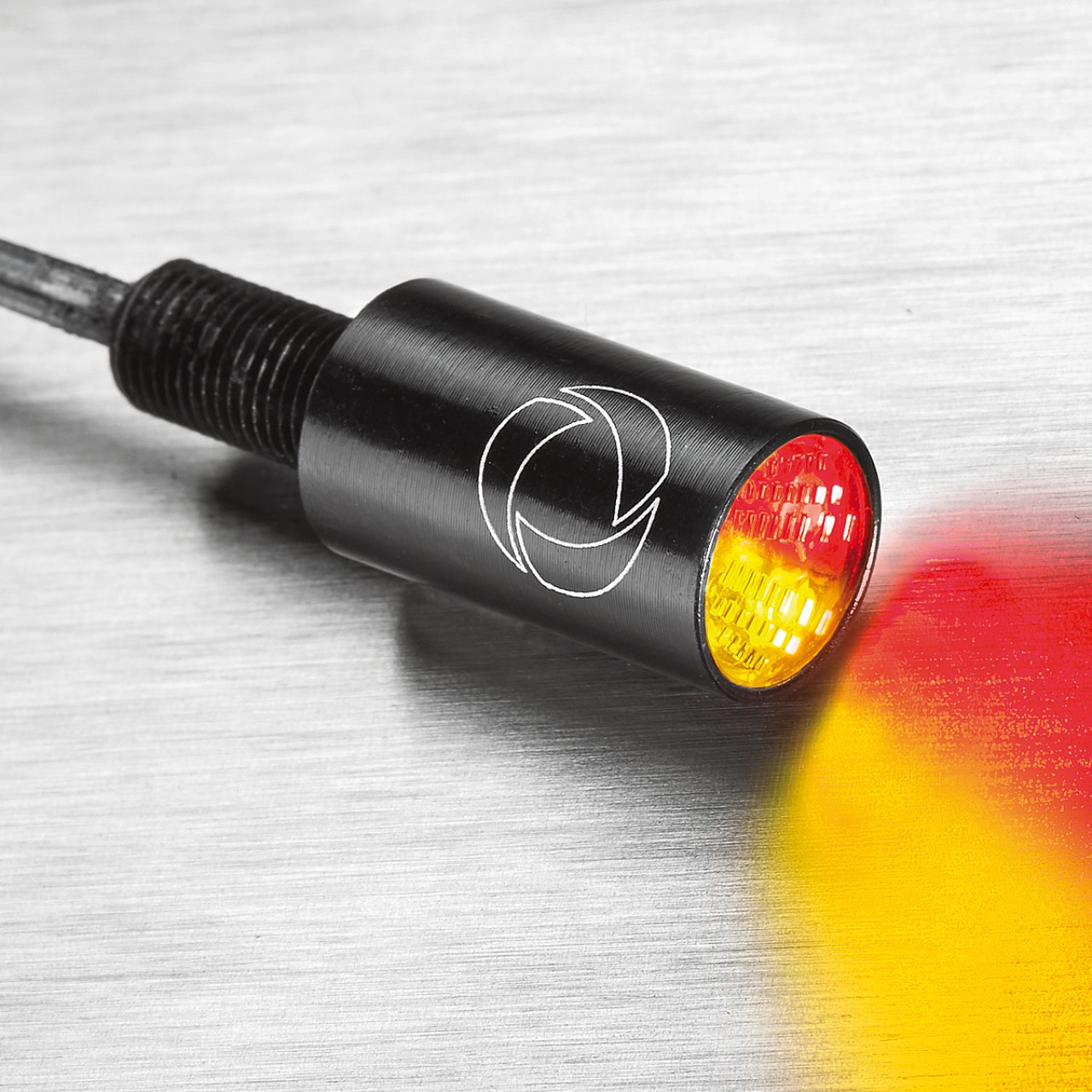 Indicador Kellermann, luz trasera y de freno, Atto DF Integral, aluminio, LED, HL/HR 12 V, negro brillante