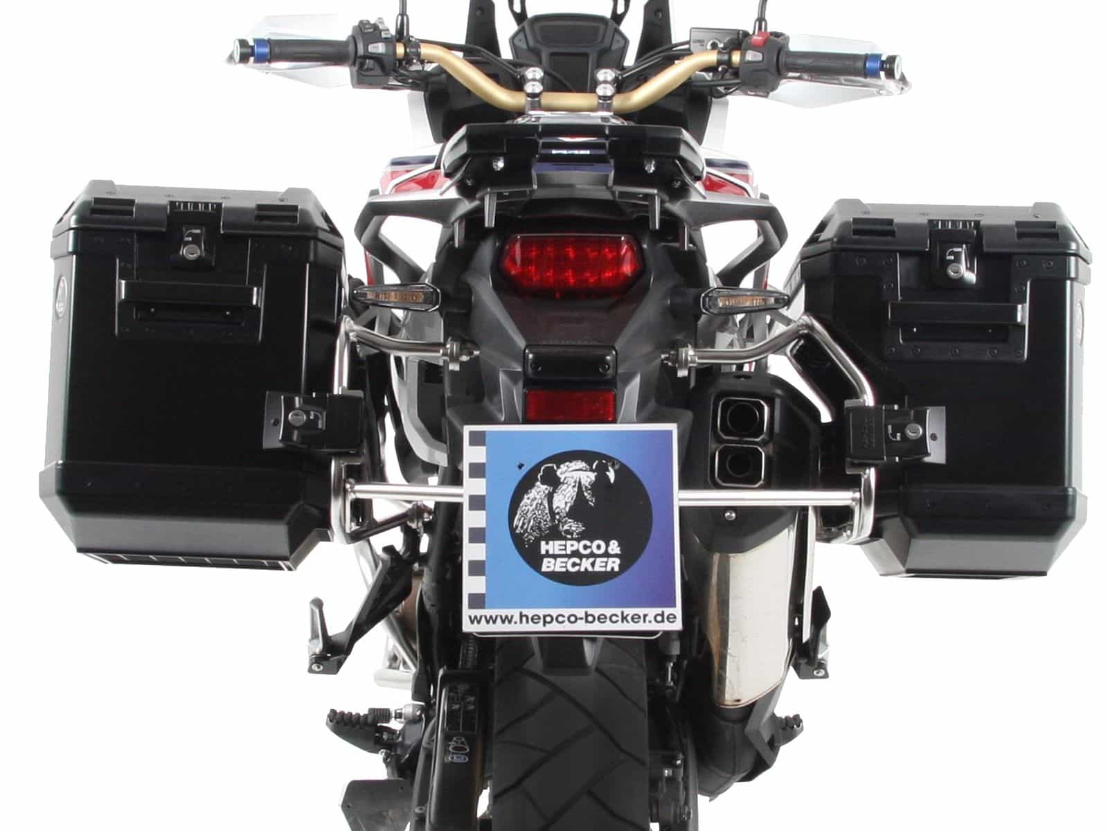Juego de maletas recortables Xplorer negro + soporte recortable plata para Honda CRF1000 Africa Twin (18-19)