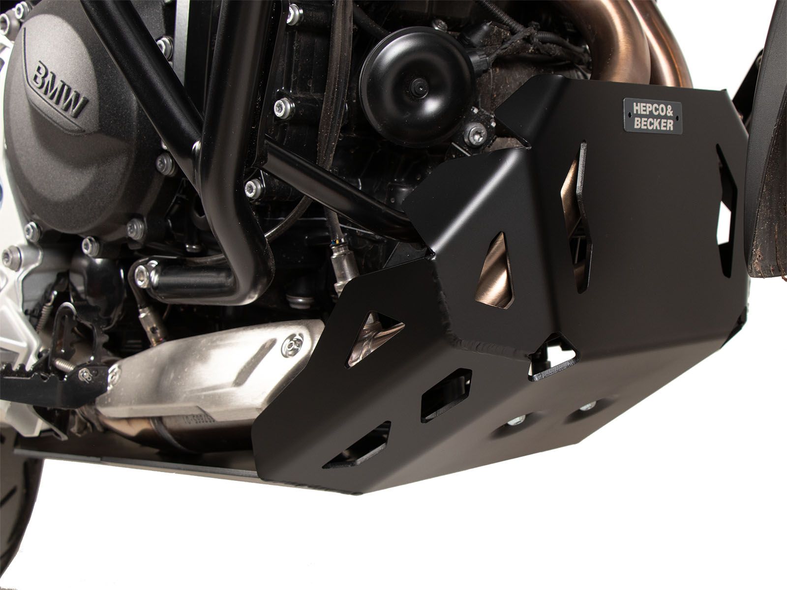 Placa de protección del motor negra para BMW F 900 GS Adventure (24-) Hepco & Becker