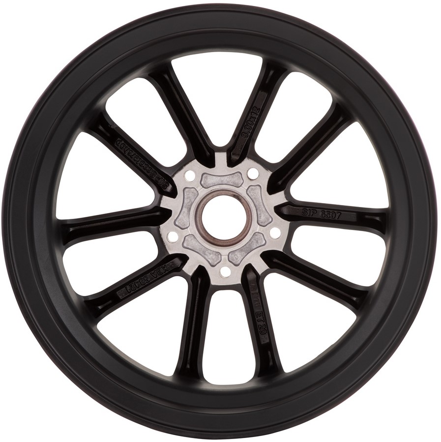 Llanta delantera/trasera 12" para Vespa GTS/GTS Super/GTV/GT 60/GT/GT L 125-300ccm, negro mate/rojo