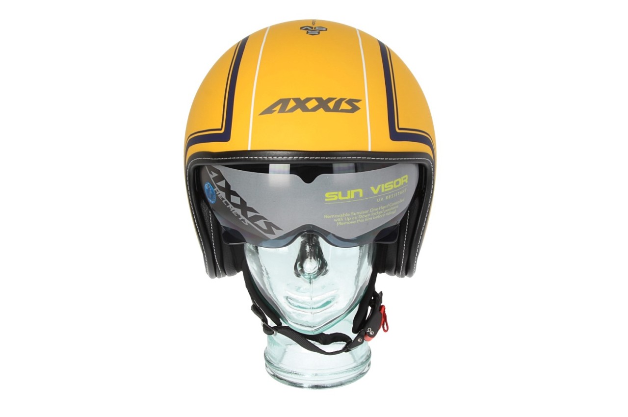 Casco jet Axxis, Hornet SV Royal, amarillo mate