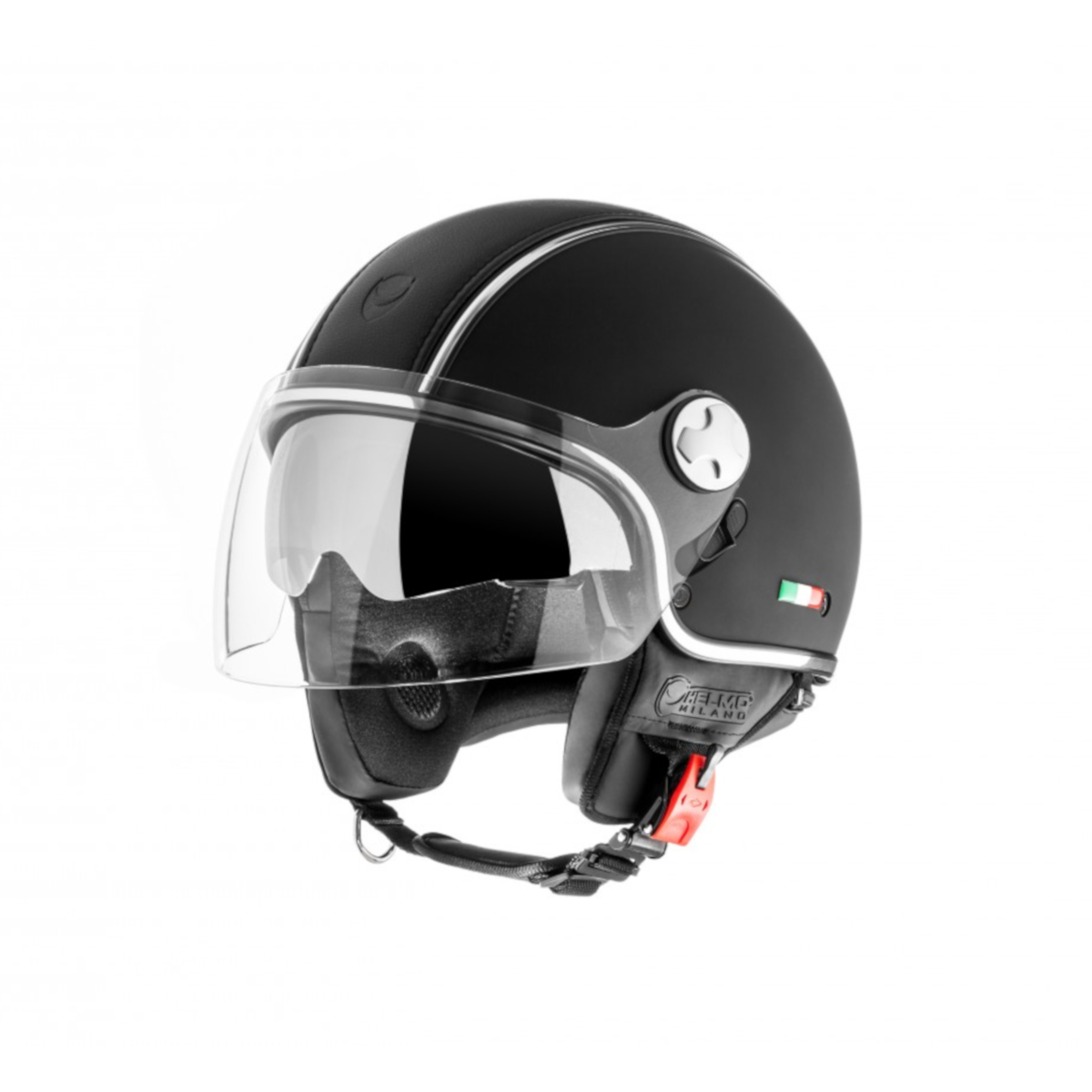 Helmo Milano Demi Jet, PelleDura Premium, negro mate