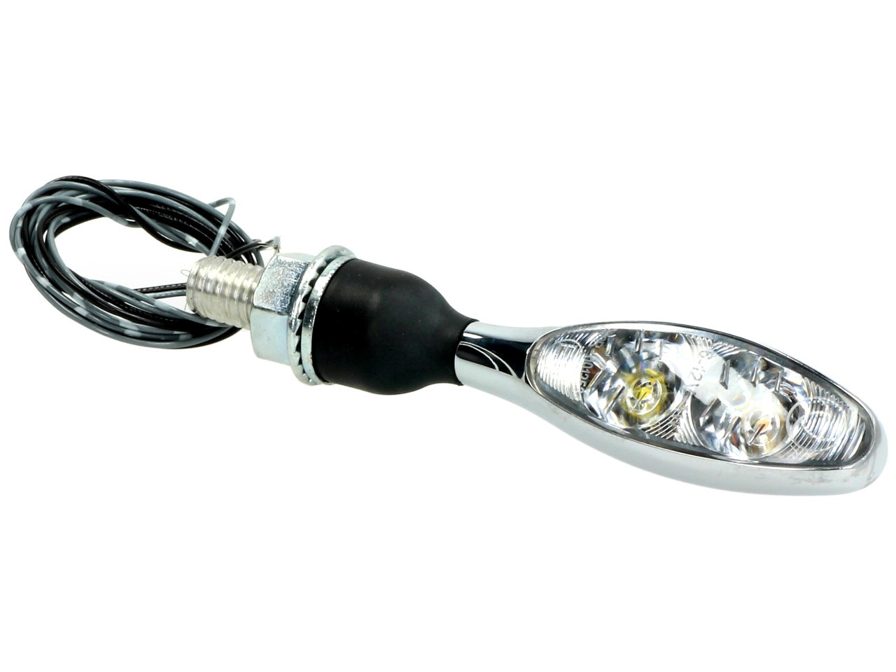 Indicador Kellermann con luz de posición, Micro 1000 PL, acero, LED, VL/VR, 12 V, cromo brillante, M8x20