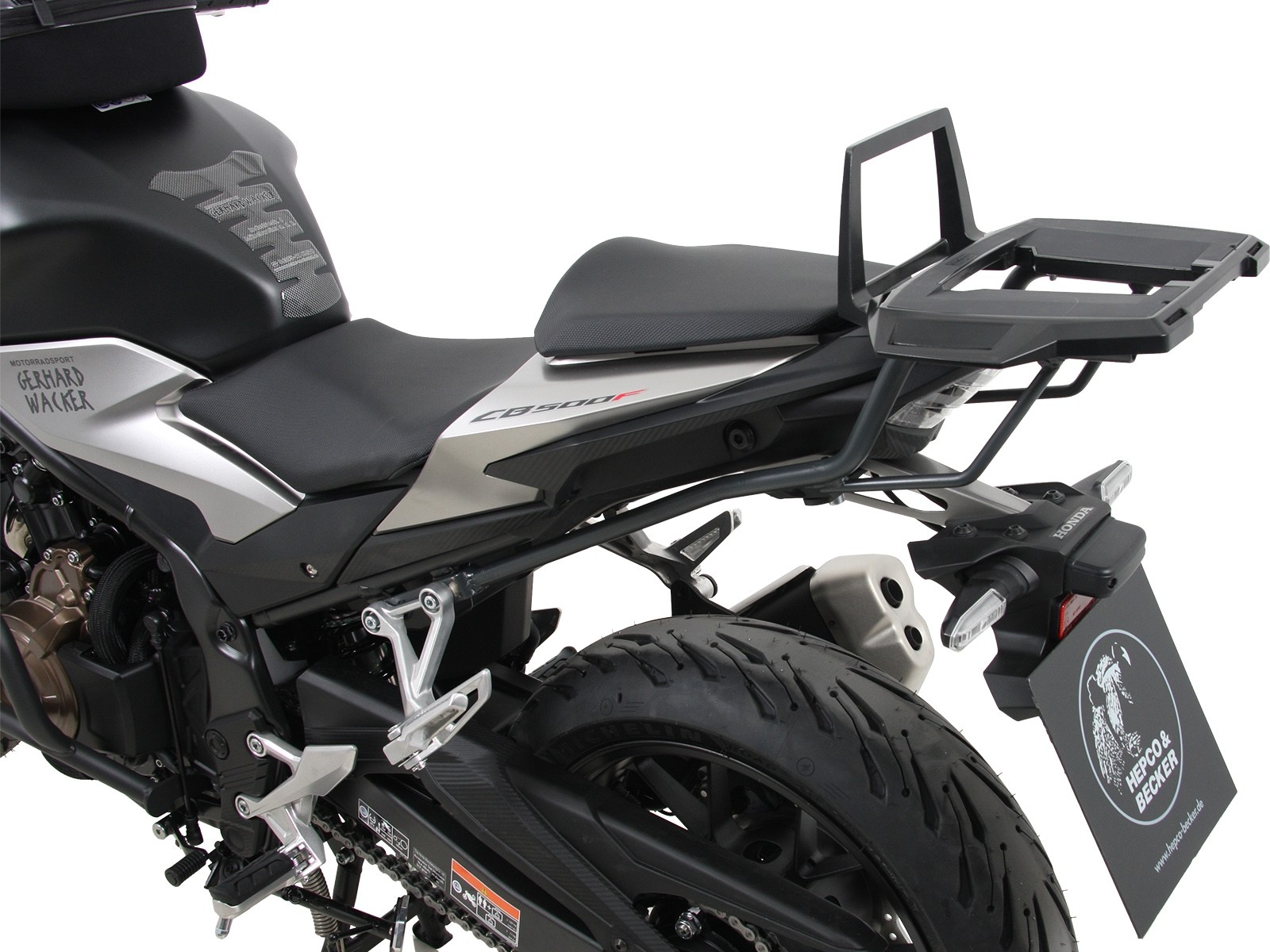 Portamaletas Alurack antracita para Honda CB 500 F (19-23) Hepco & Becker