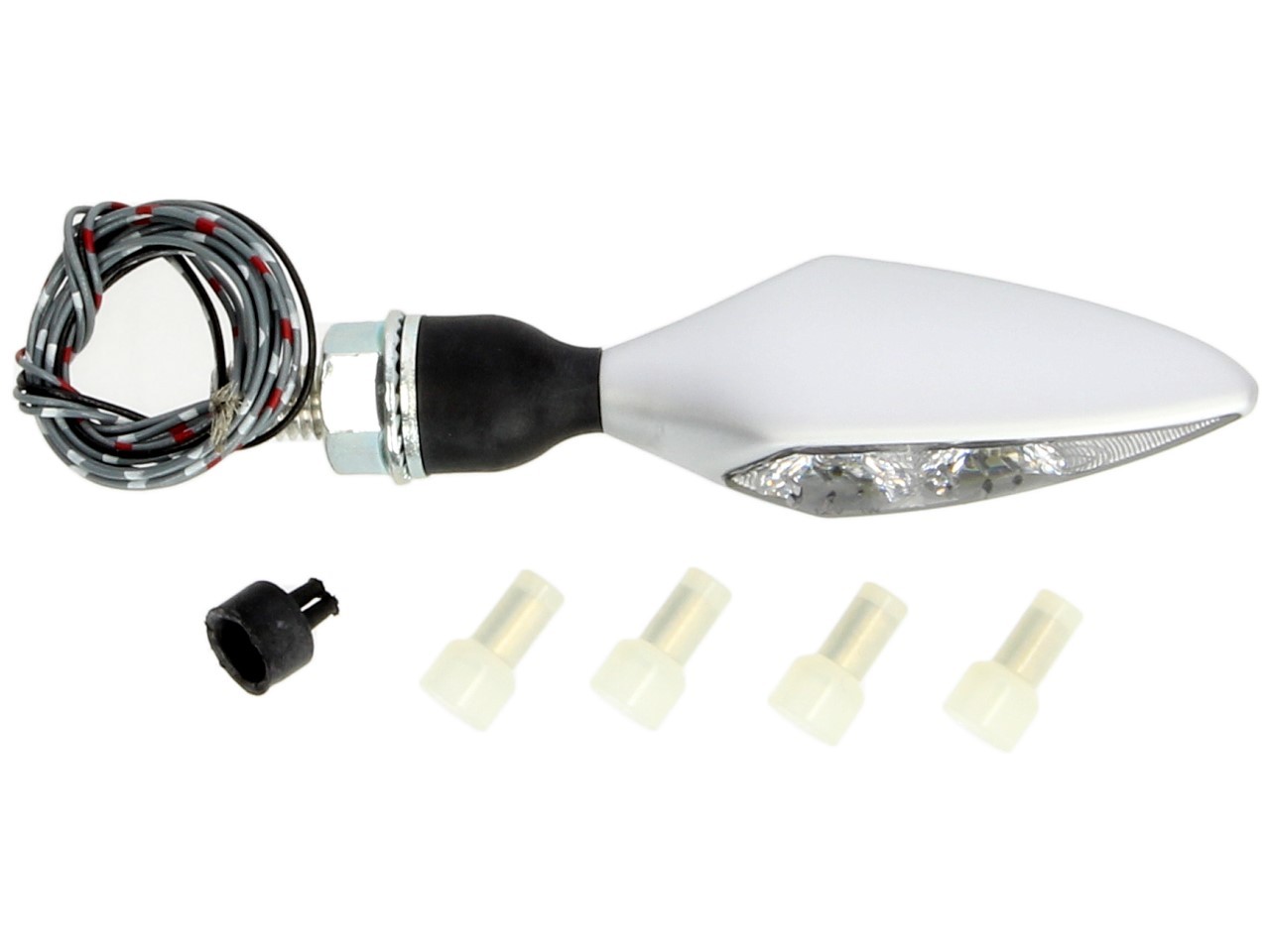 Indicador Kellermann, luz trasera y de freno, Rhombus DF, acero, LED, HR, 12 V, cromo mate, M8x20