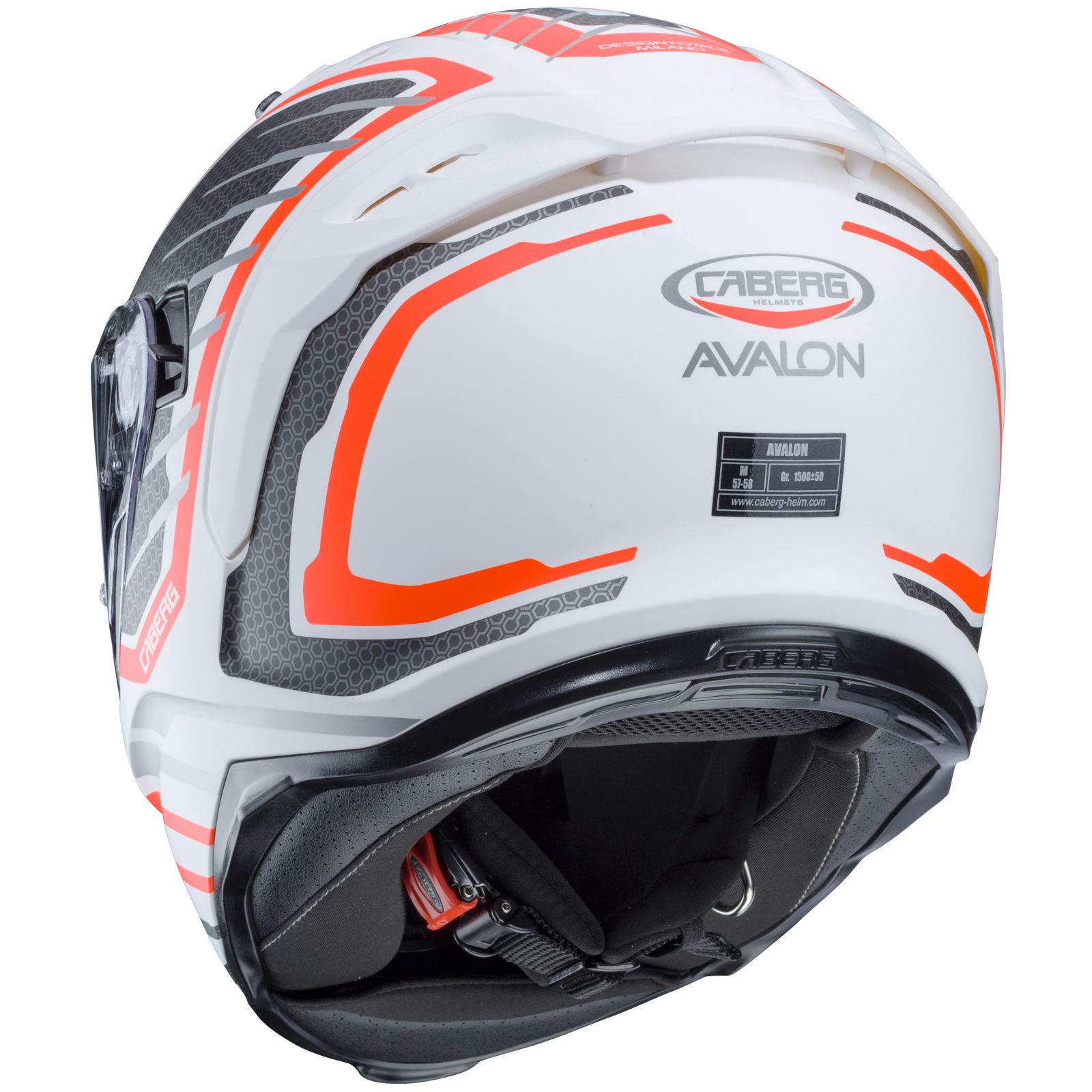 Casco Caberg Avalon Forge, blanco mate/naranja-plata