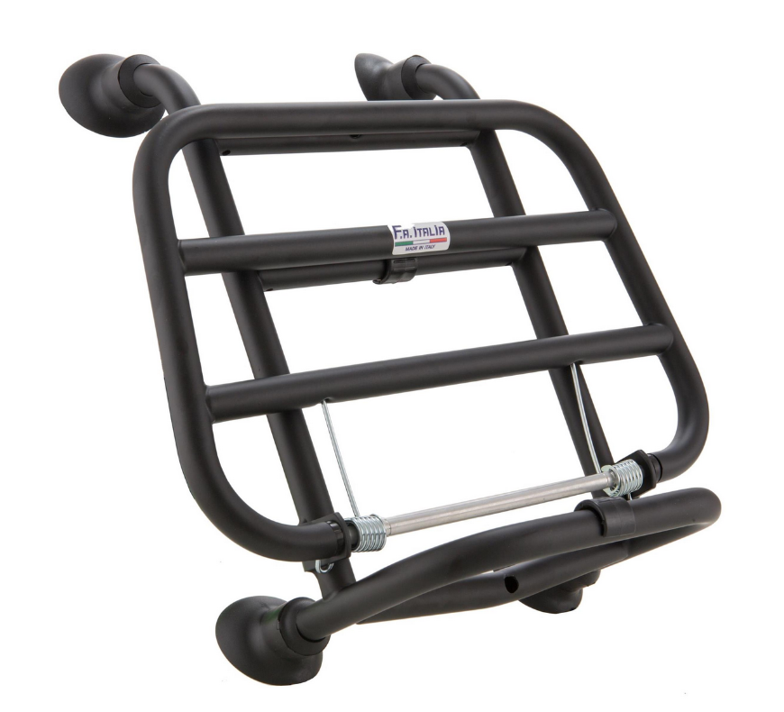 Portaequipajes delantero para Vespa Primavera /Sprint /Elettrica 50-150ccm, plegable, negro brillante