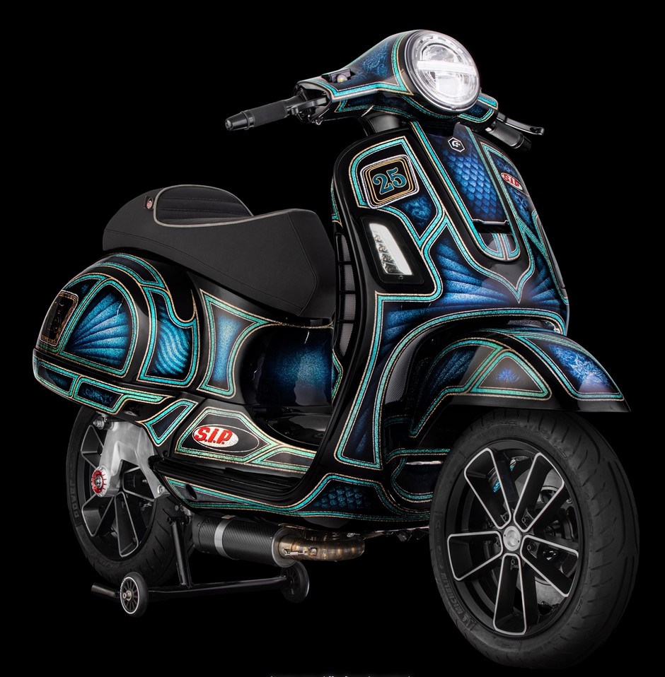 Guardapolvo delantero de 13" para Vespa GTS/GTS Super/GTV/GT 125-300ccm, plata