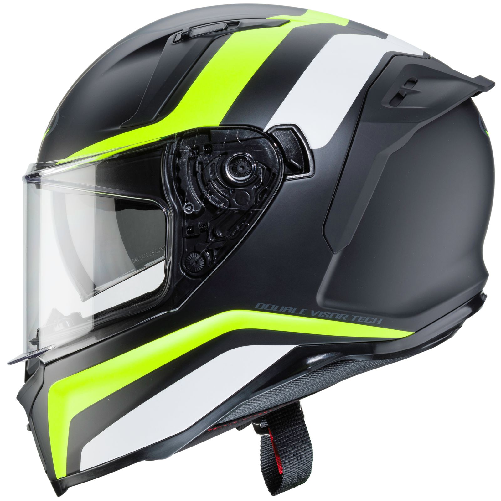 Casco Caberg Avalon Blast, negro mate/blanco-amarillo fluorescente