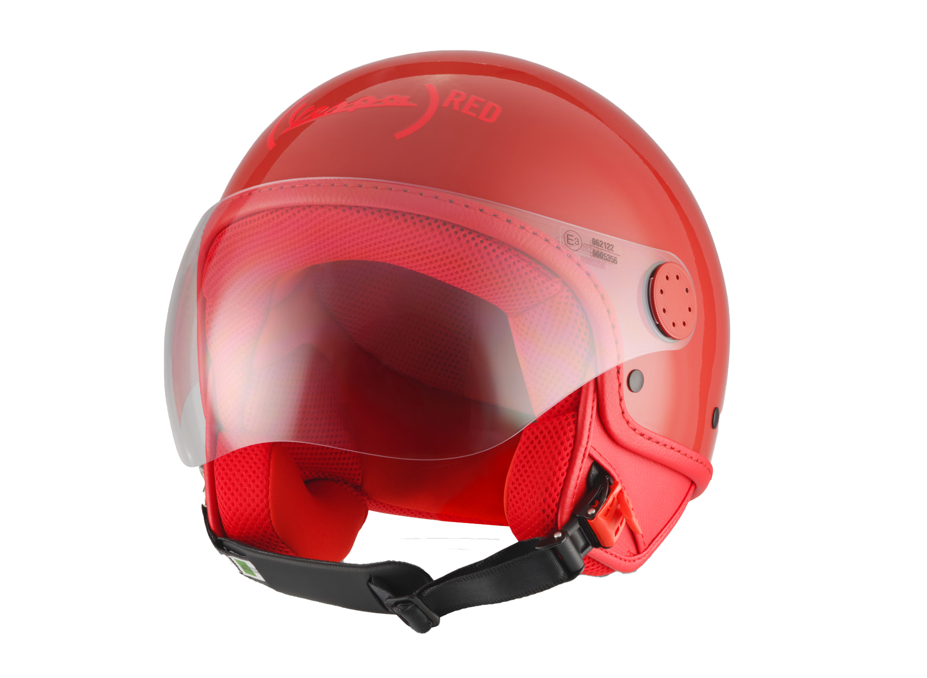 Casco Vespa jet Visor 4.0 rojo