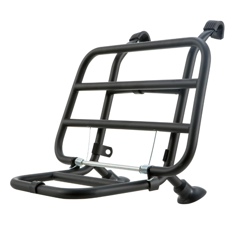 Portaequipajes delantero para Vespa PX 80-200cc, plegable, negro