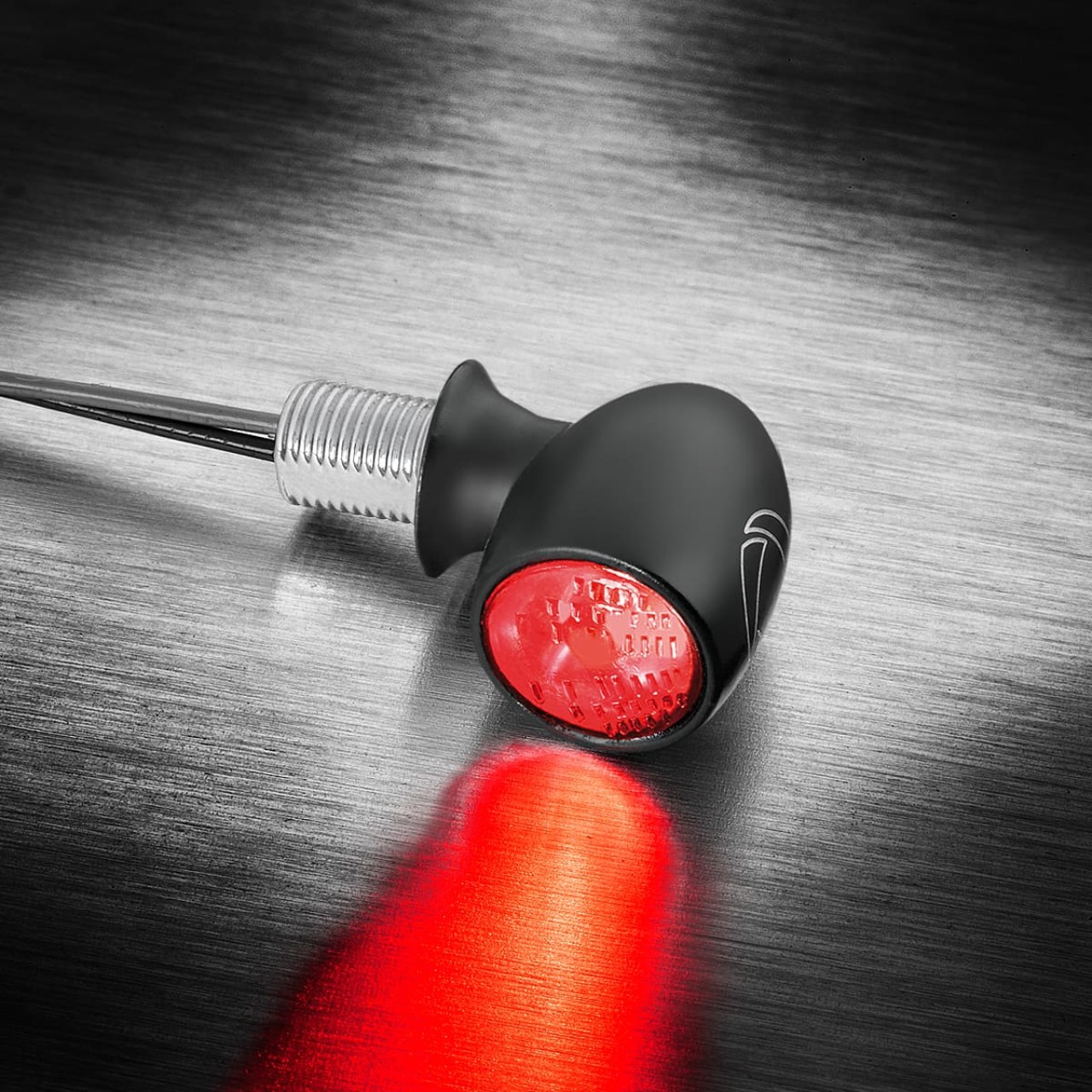 Luz trasera y de freno Kellermann, Atto RB Dark hm, acero, LED, HL/HR 12 V, negro satinado