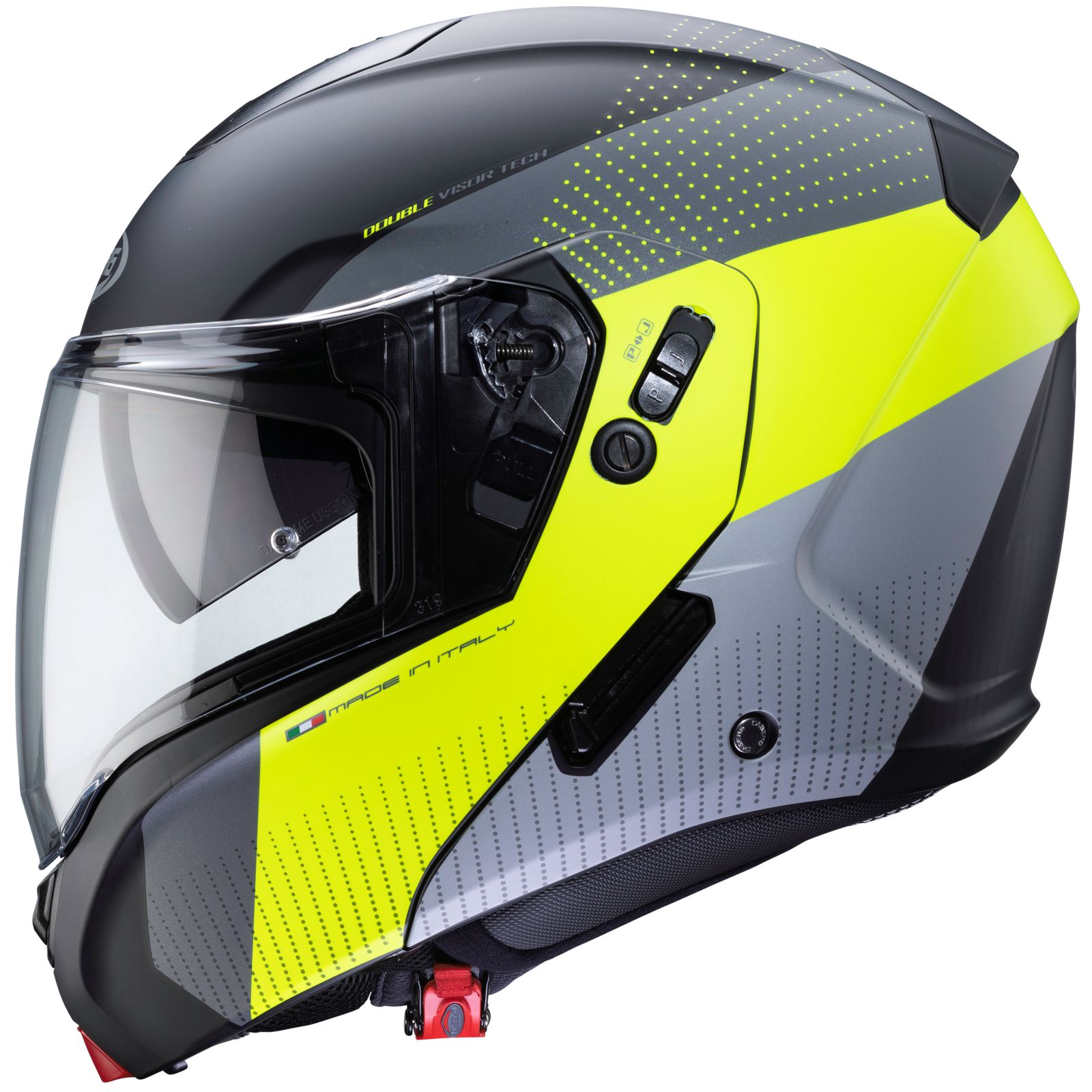 Casco Caberg Horus Scout, negro mate/amarillo fluo-gris
