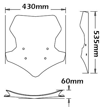 Parabrisas alto turismo ahumado transparente para Yamaha Tracer 900 (15-17)