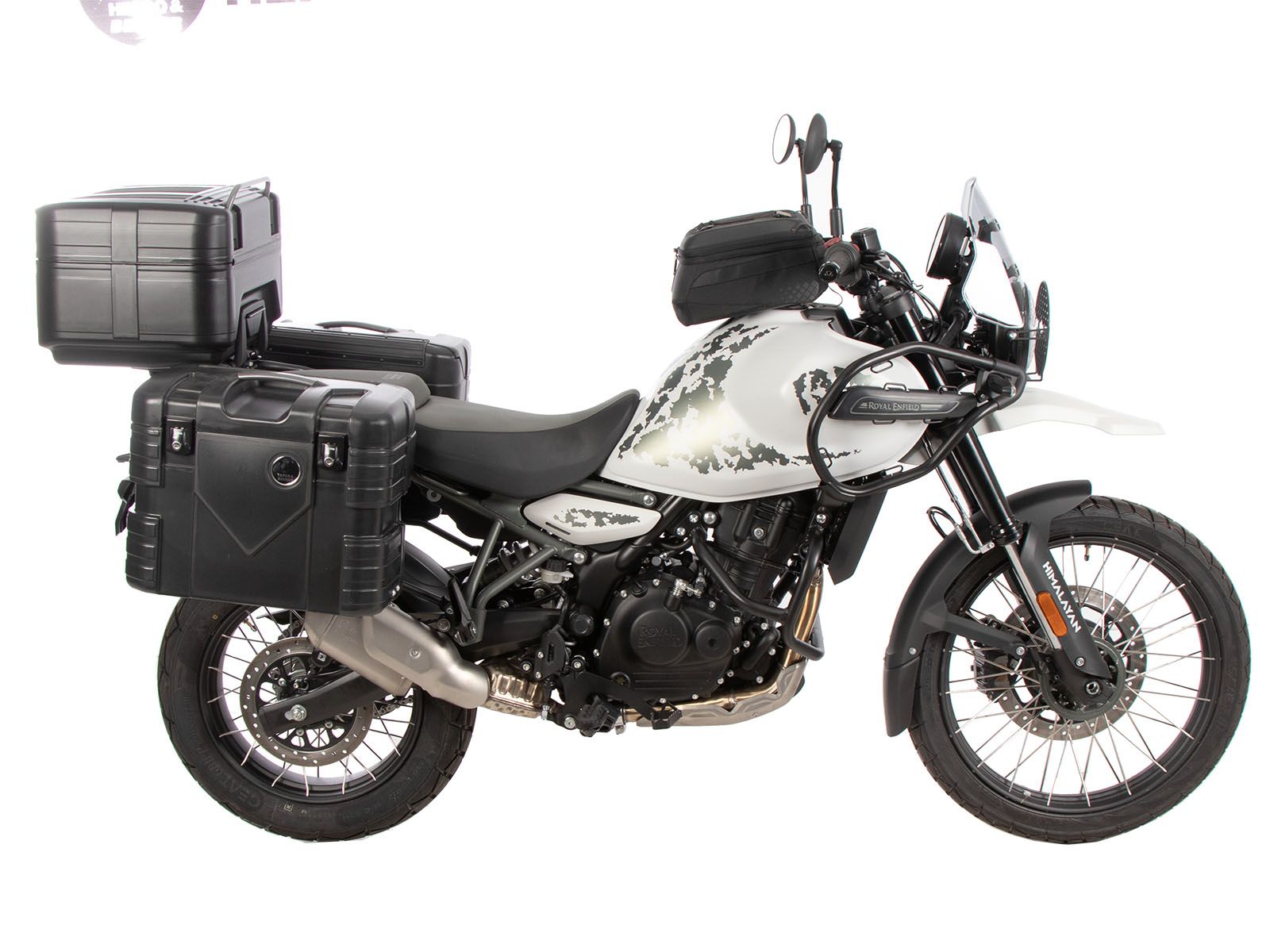 Portaequipajes Alurack top case negro sobre portaequipajes original para Royal Enfield Himalayan 450 (24-)
