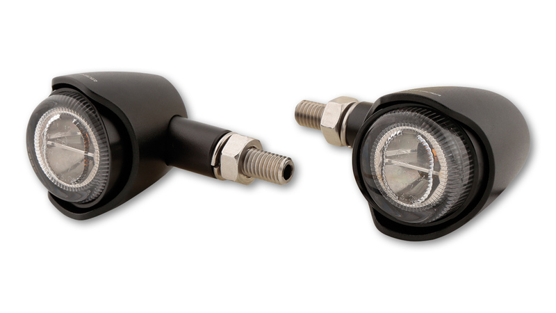 HIGHSIDER pro Akron-X Piloto trasero LED, luz de freno, intermitente negro/tintado 3en1, homologado E (par)