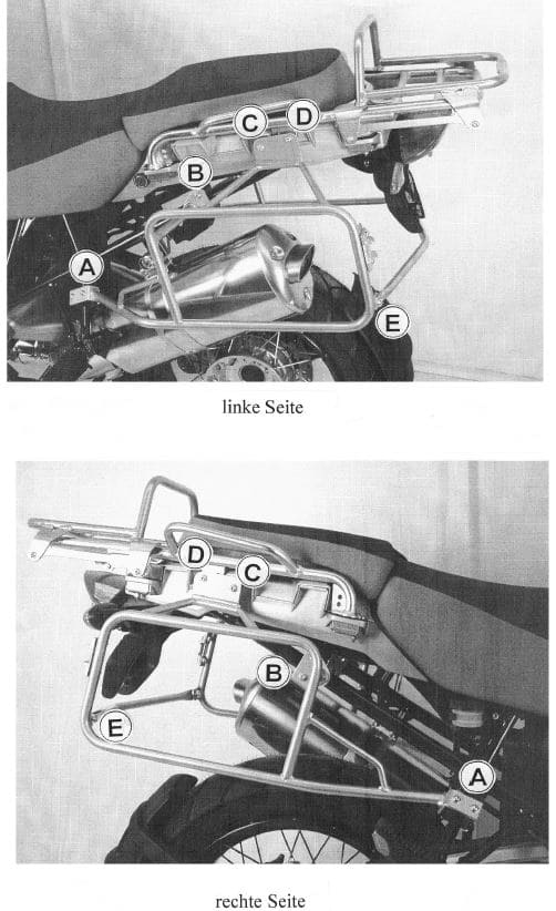Portamaletas lateral fijo negro para BMW R 1200 GS Adventure (06-13) Hepco & Becker