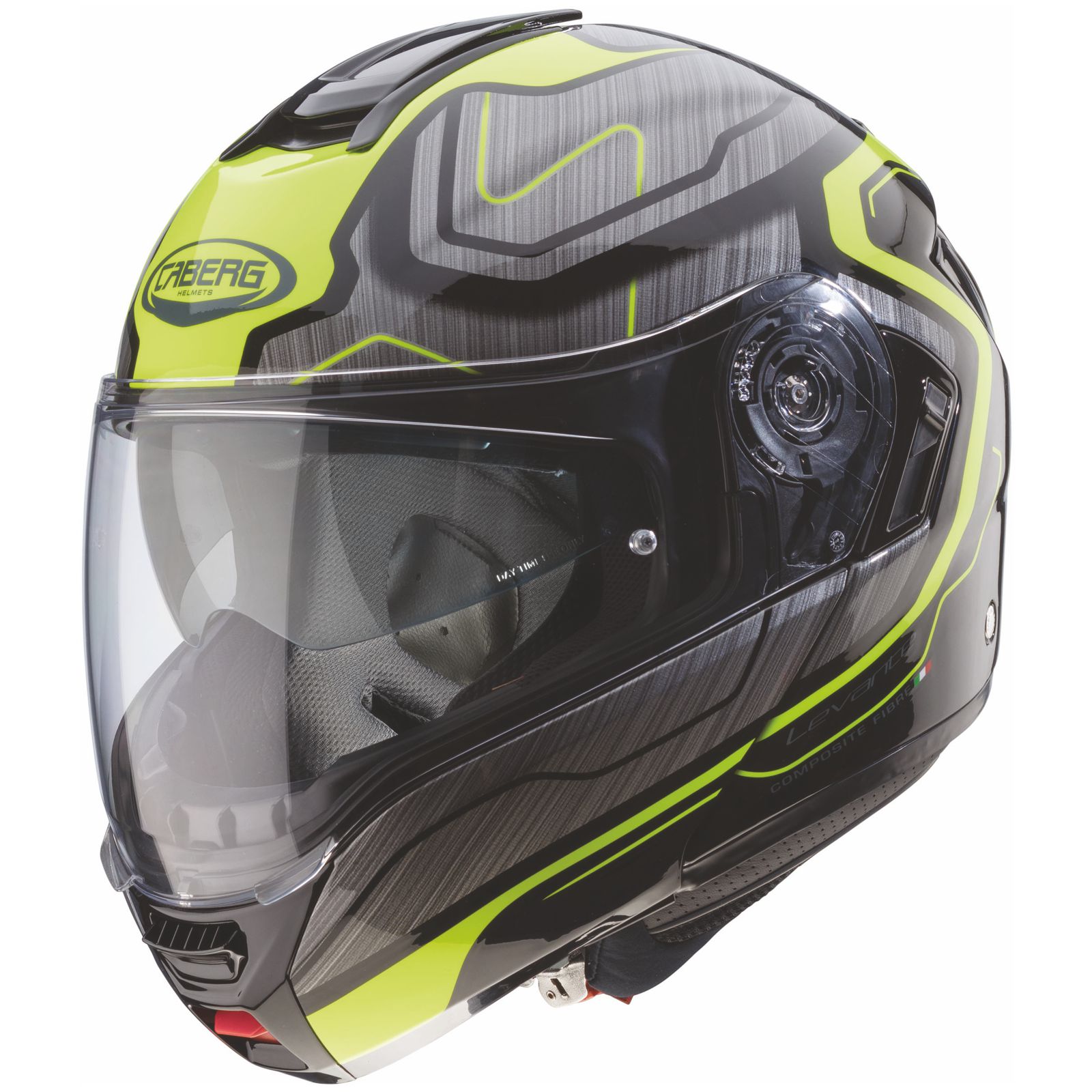 Casco Caberg Levo Flow, negro/gris-amarillo
