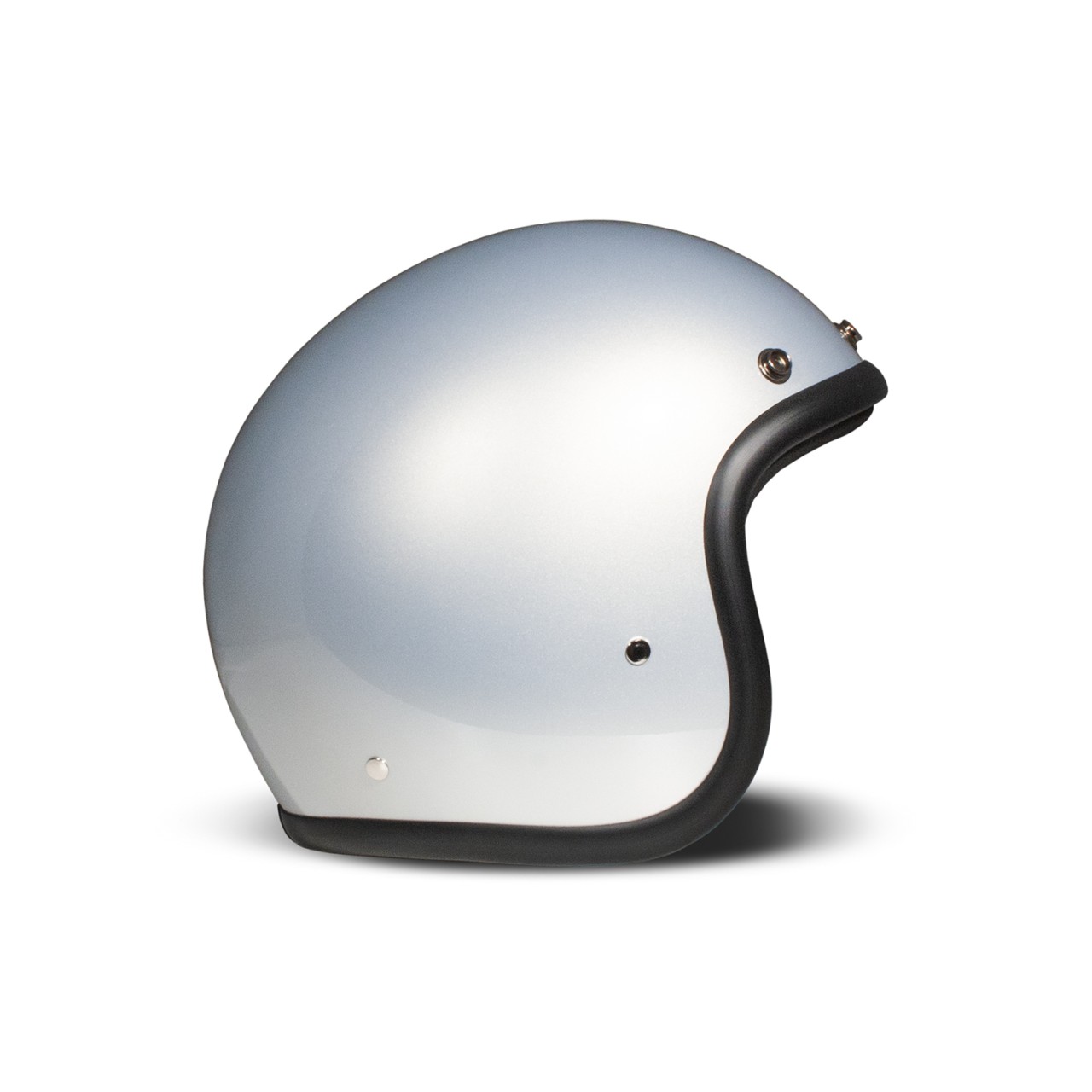 Casco DMD jet Retro, plateado, brillante, Hielo, fibra de vidrio, ECE 22.06