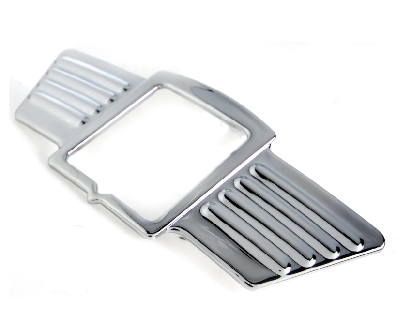 Aleta embellecedora en cascada para emblema cuadrado PIAGGIO, Mark I, para Vespa, plástico, cromado