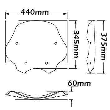 Parabrisas bajo - altura 350 mm para BMW R 1200 R (06-10)
