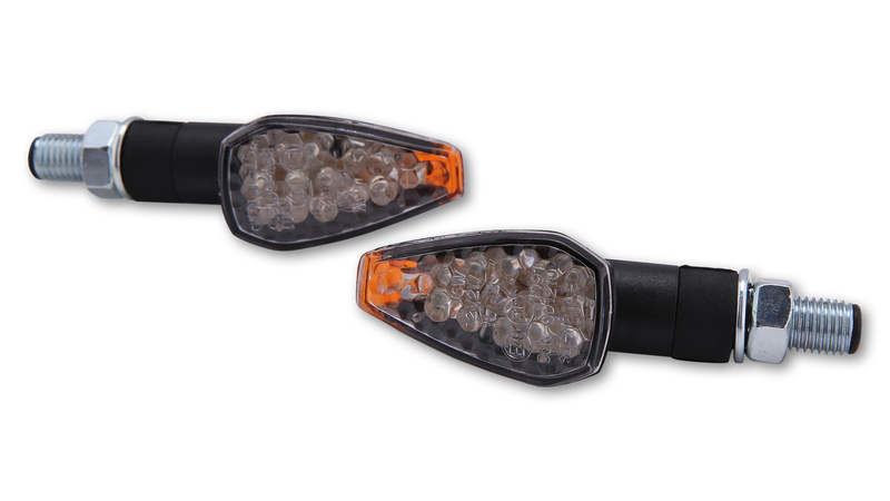 HIGHSIDER Carcasa del indicador LED Smart Peak negra / lente transparente (par), delantera y trasera