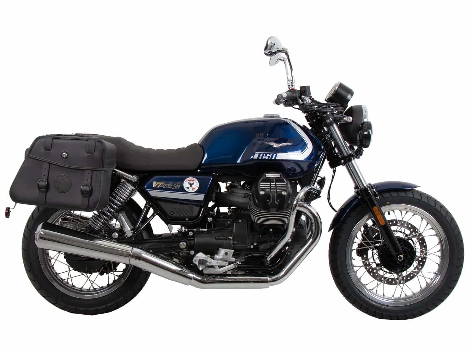 Soporte lateral C-Bow negro para Moto Guzzi V7 850 Special/Stone/Centenario (21-24) Hepco & Becker