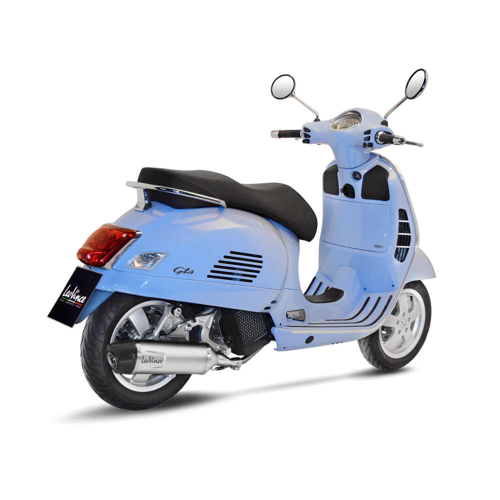 Sistema completo LeoVince SBK Nero para Vespa GTS 125 /150, acero inoxidable, slip on, ABE, Euro4