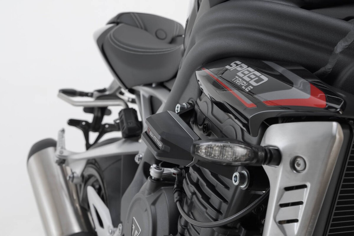 Kit de crash pad SW-Motech negro para Triumph Speed Triple 1200 RR /RS