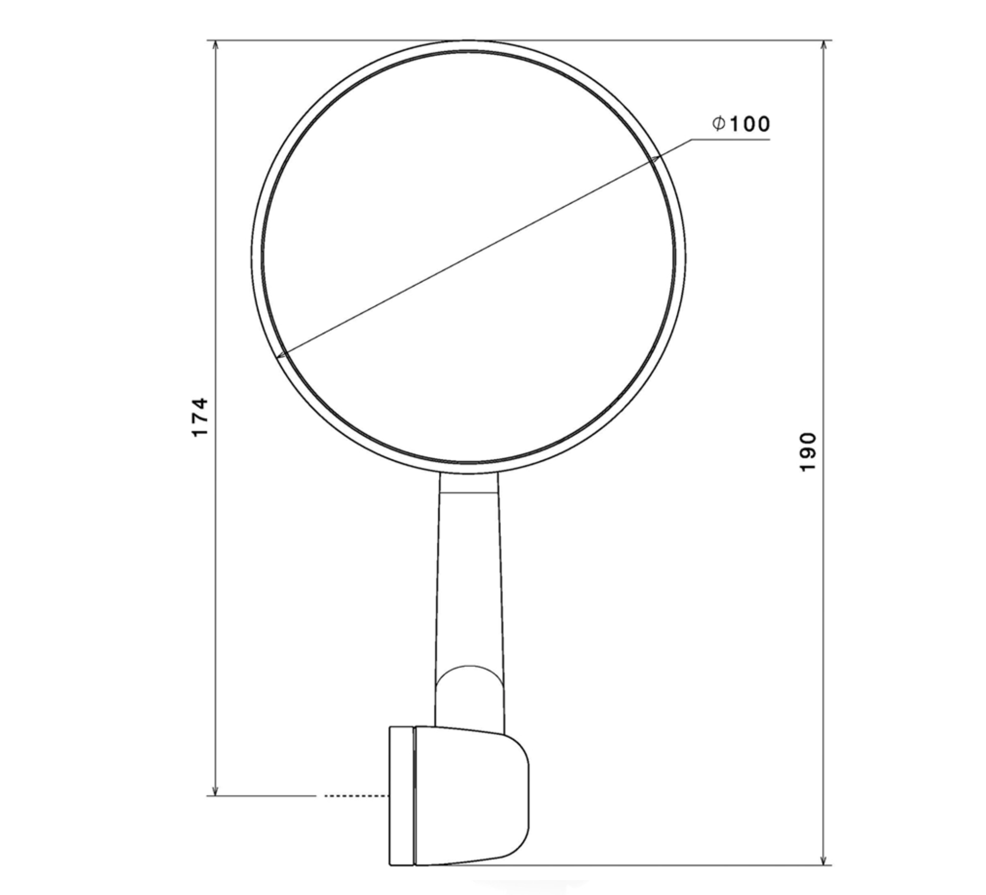 Espejo de manillar RIZOMA "SPIRIT RS" para Vespa LX/LXV/S/GTS/GTS Super/GTV/GT 60/GT/GT L