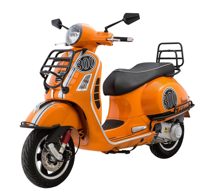 Portaequipajes trasero para Vespa GTS /GTS Super /GTV /GT 60, 125-300ccm, plegable, negro mate