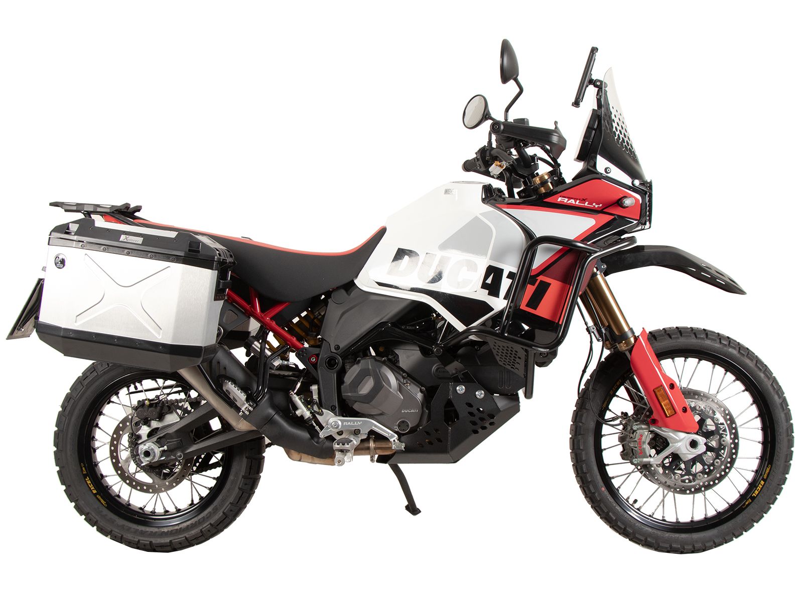 Juego de portamaletas Portamaletas incl. juego de maletas Xplorer Cutout plata para Ducati Desert X Rally (24-)