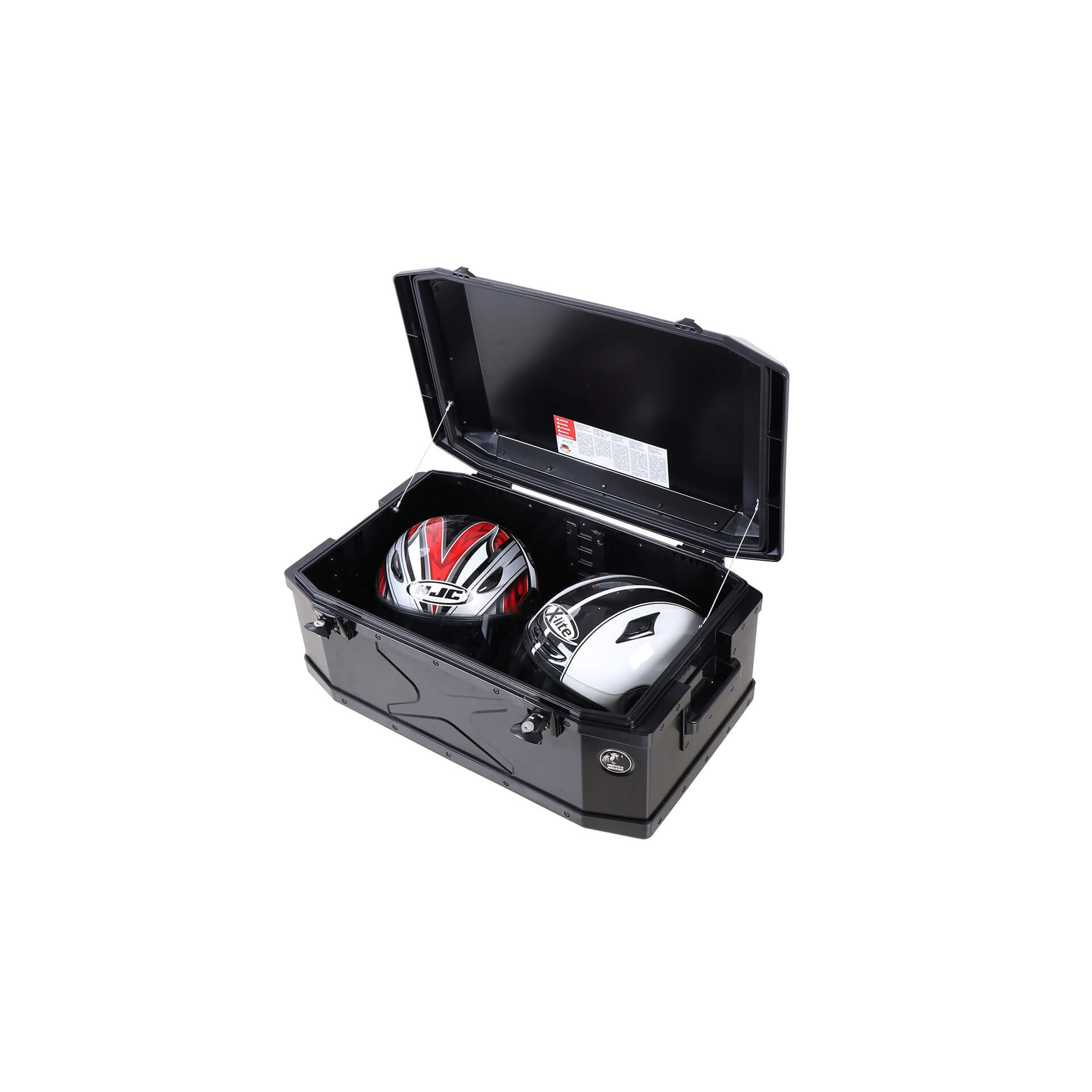 Maletín superior de aluminio Xplorer 60 litros aluminio negro Hepco & Becker