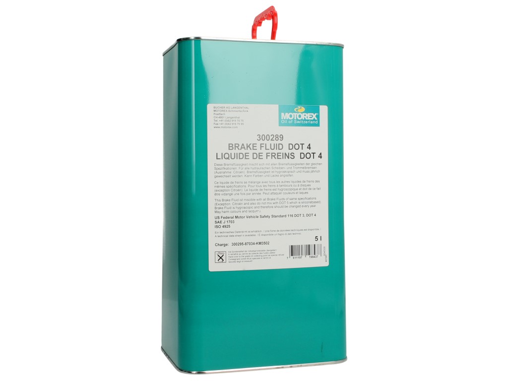 Líquido de frenos Motorex, DOT 4, 5 l, transparente