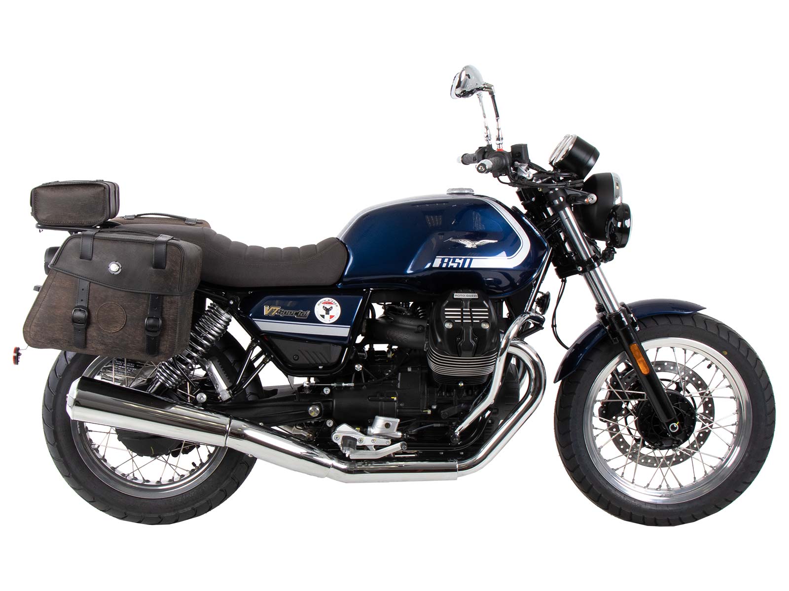 Soporte lateral C-Bow negro para Moto Guzzi V7 850 Special/Stone/Centenario (21-24) Hepco & Becker