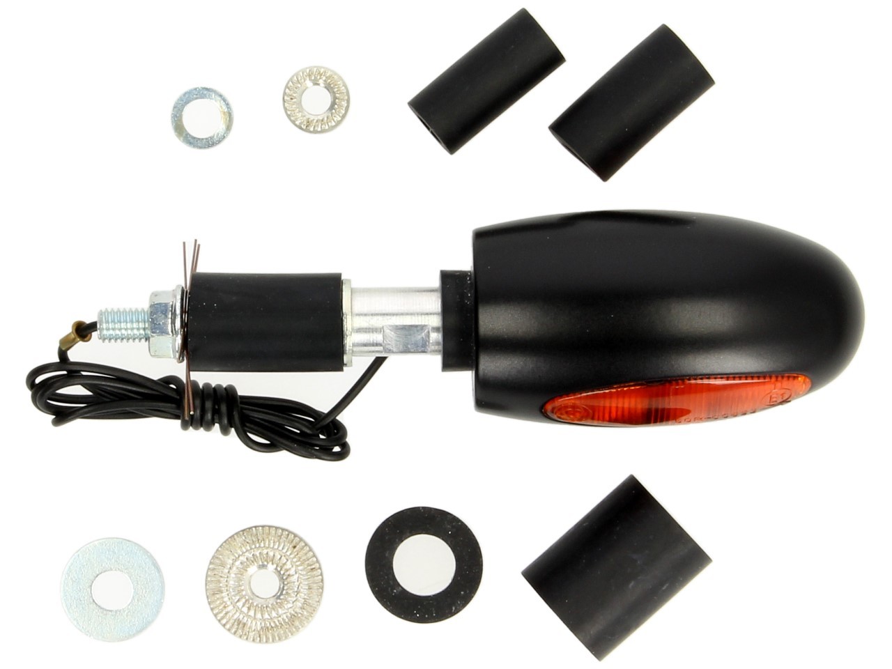Indicador Kellermann, BL 1000 amarillo, latón, halógeno, VR/VL, 12 V, 21 W, negro satinado