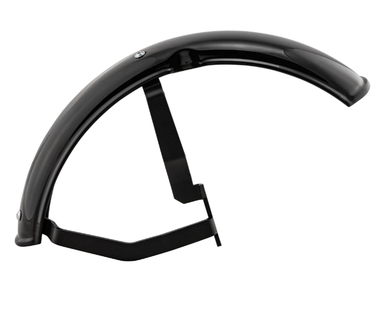 Guardabarros 2.0 Garelli para Vespa PX 80-200ccm, metal negro brillante, soporte negro