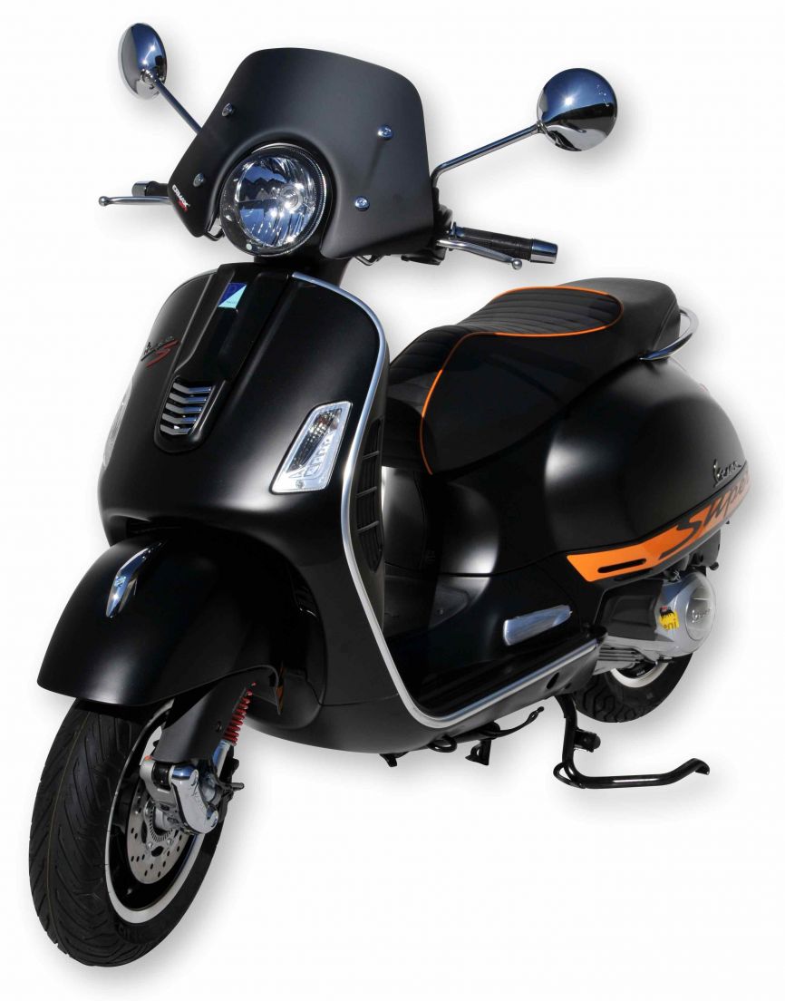 Flyscreen Piccolo para Vespa GTS/GTS Super/GT/GT L 125-300cc, negro mate