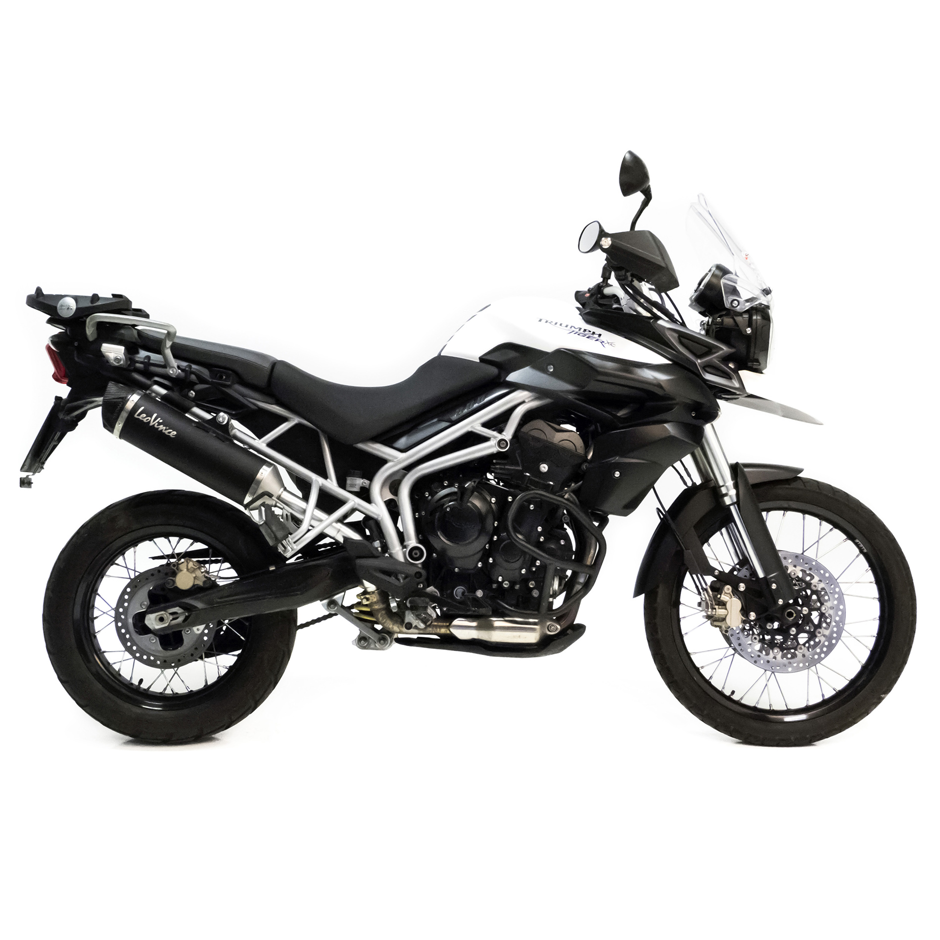 Sistema de escape LeoVince SBK Nero Evo 2, acero inoxidable, slip on para Triumph Tiger 800 (Bj.11-16)