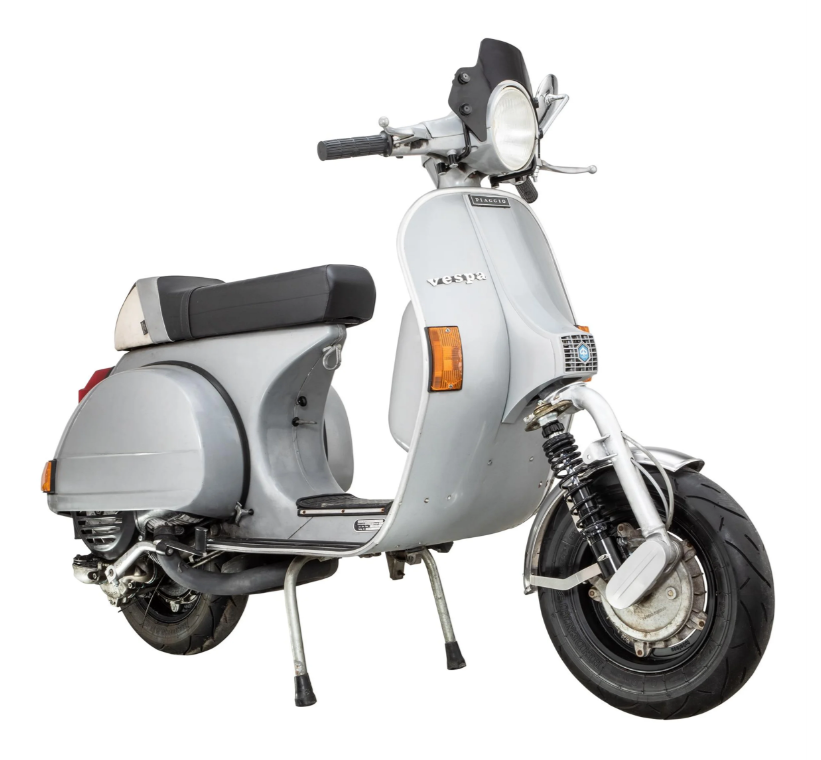 Guardabarros 2.0 Garelli para Vespa PX 80-200ccm, acero inoxidable pulido, soporte acero inoxidable