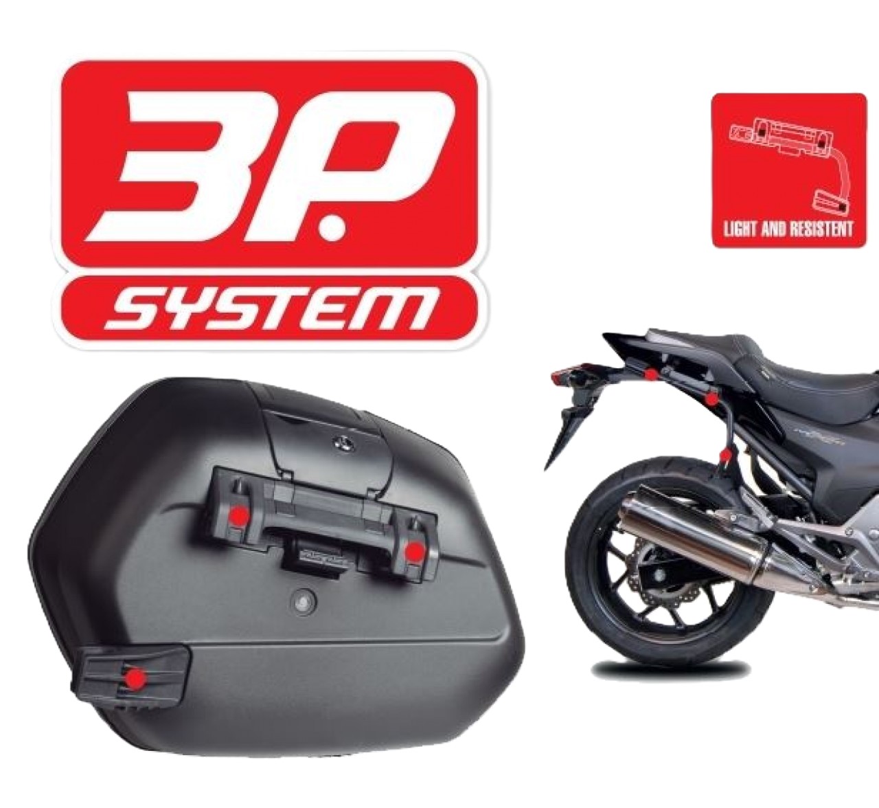 Portaequipajes laterales Shad Sistema 3P, pintado en negro, para BMW G 310 R / GS (17-25)
