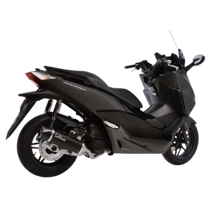 Sistema de escape LeoVince SBK Nero Evo 2, acero inoxidable para Honda NSS Forza 125 / ABS (Bj.15-16)