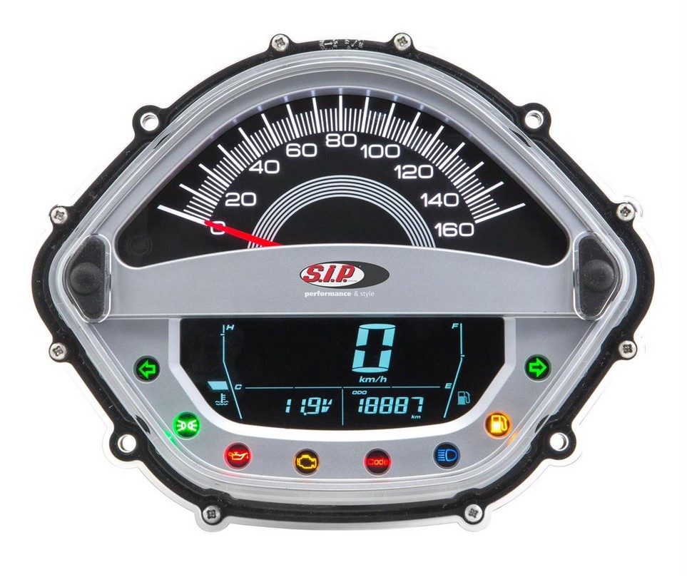 Cuentavueltas/cuentavueltas para Vespa GTS 250cc (-'13), plata