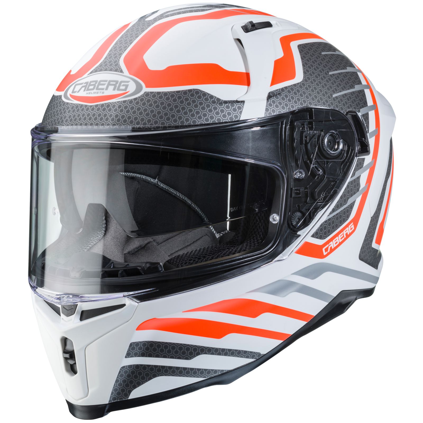 Casco Caberg Avalon Forge, blanco mate/naranja-plata