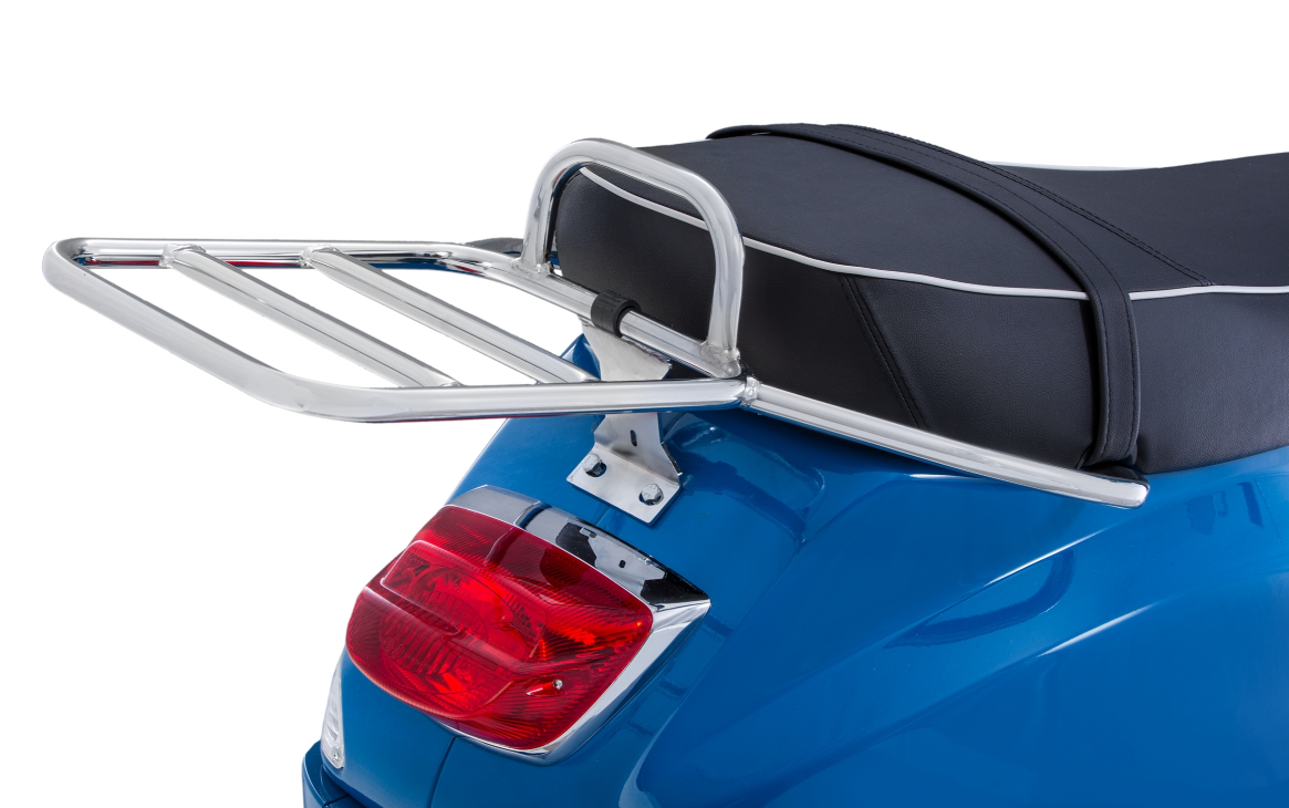 Portaequipajes trasero para Vespa LX/LXV/S 50-150cc, cromado