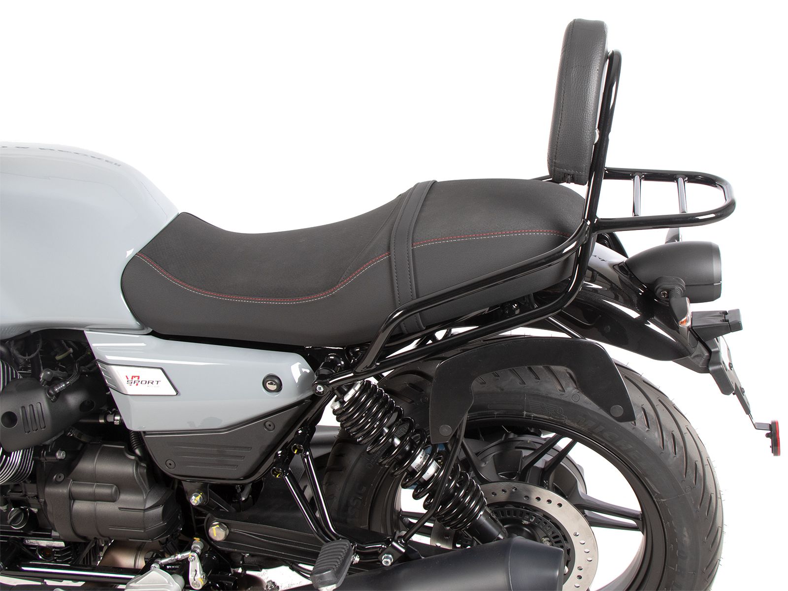 Sissybar con portaequipajes negro para Moto Guzzi V7 850 Sport (25-) Hepco & Becker