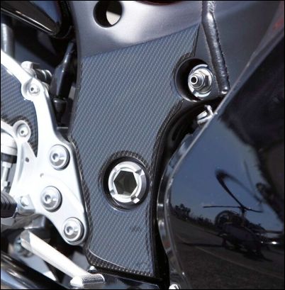 Protector de cuadro, aspecto de carbono para Suzuki GSX1300R Hayabusa BJ. 2008-2012/ GSX1300R BJ. 2013-2017