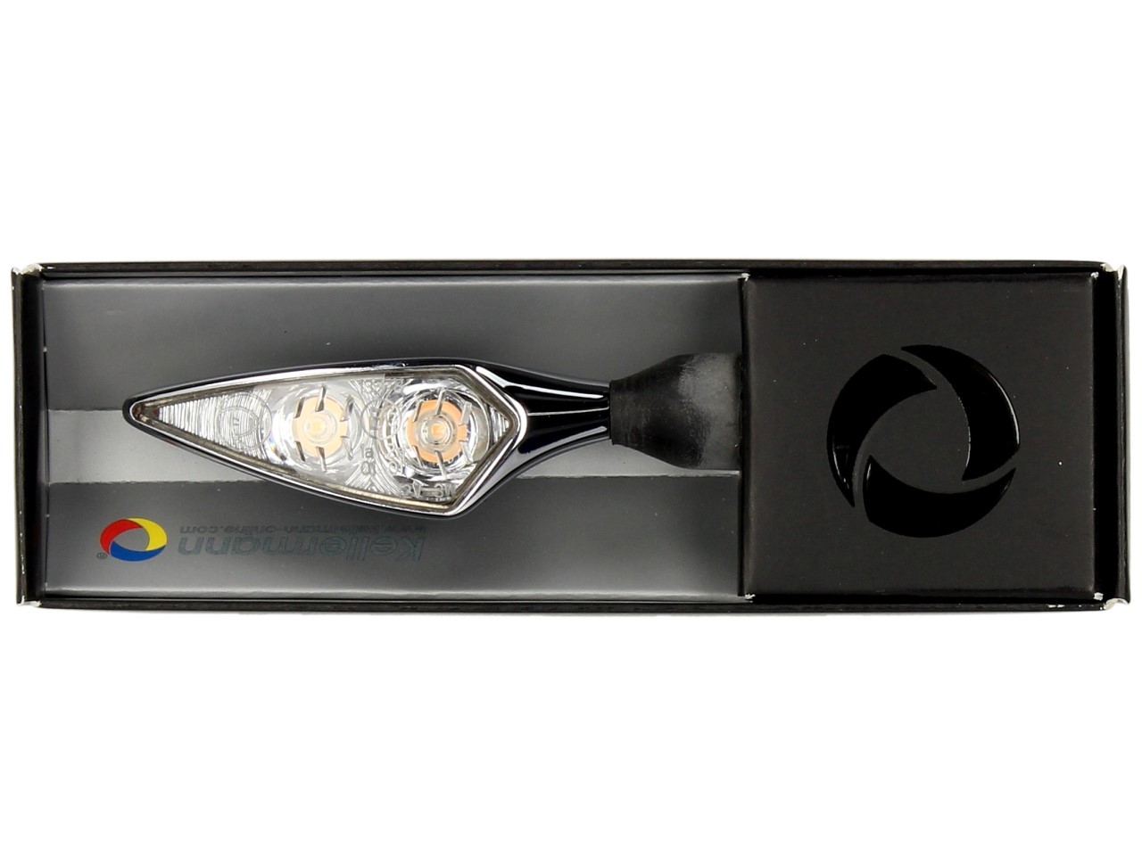 Indicador Kellermann, Rhombus Extreme, acero, LED, VR/HL, 12 V, cromo brillante, M8x20, homologado E
